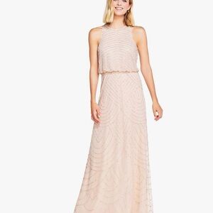 Adrianna Papell Blush Beaded Maxi Dress